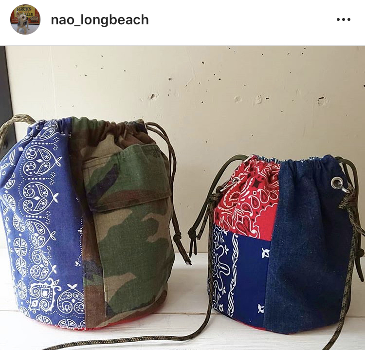 ネット通販 Base で購入 古着屋ロングビーチのリメイク巾着バッグ クラシコブログ