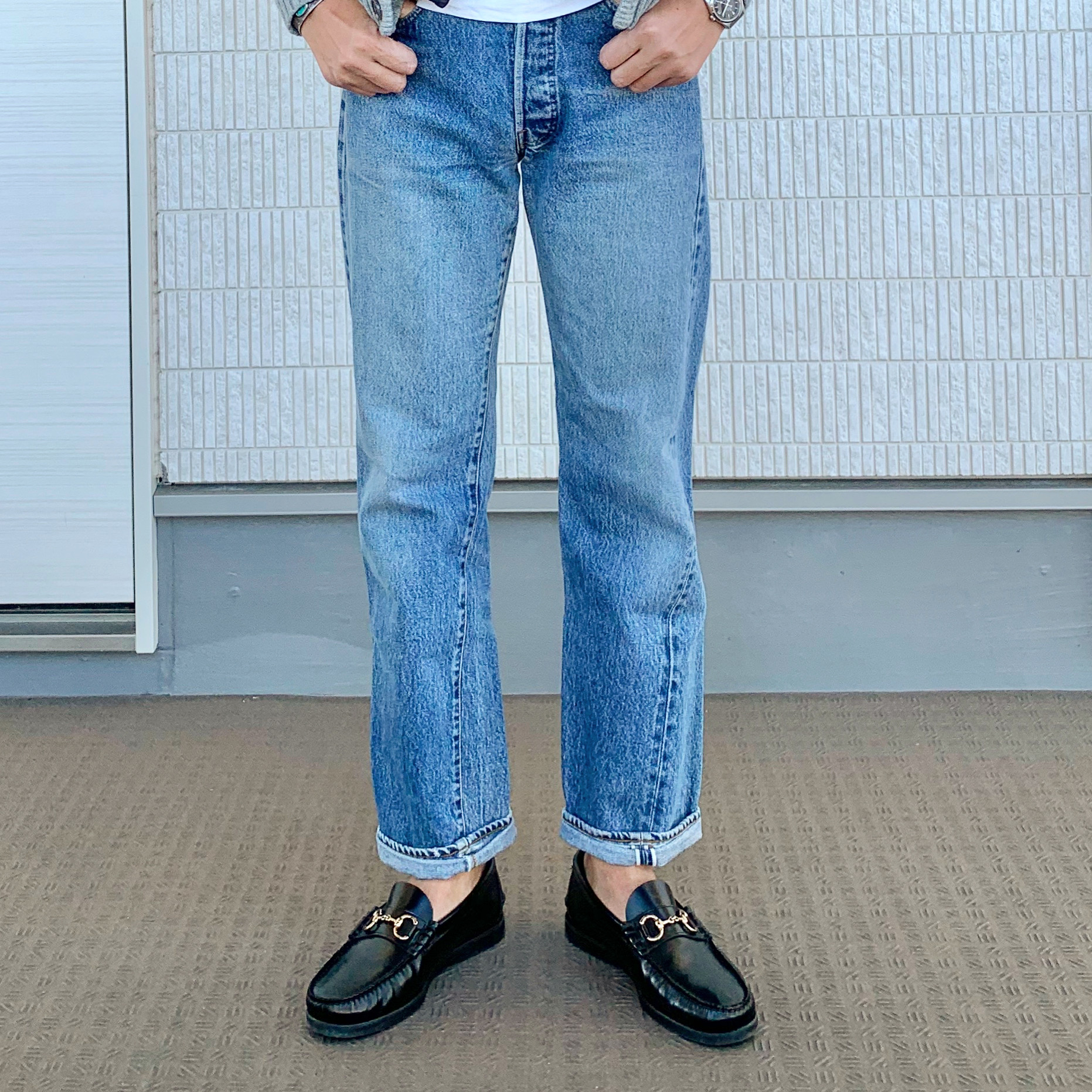 マリナボーダー Levi's(リーバイス)80年代 501 ダメージデニム 赤耳