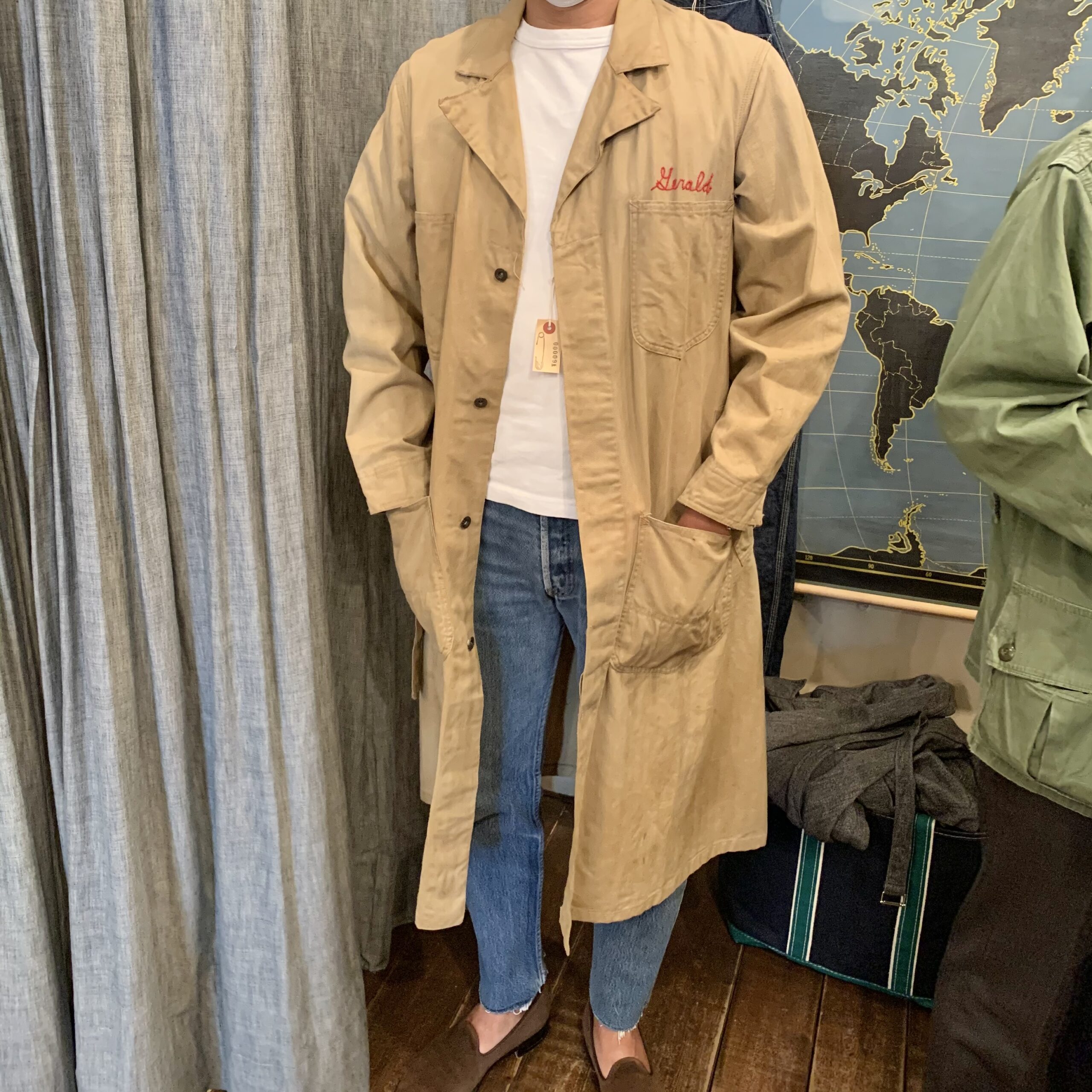 オータムセール 50s White HBT Work Coat 50年代 アメリカ ワーク