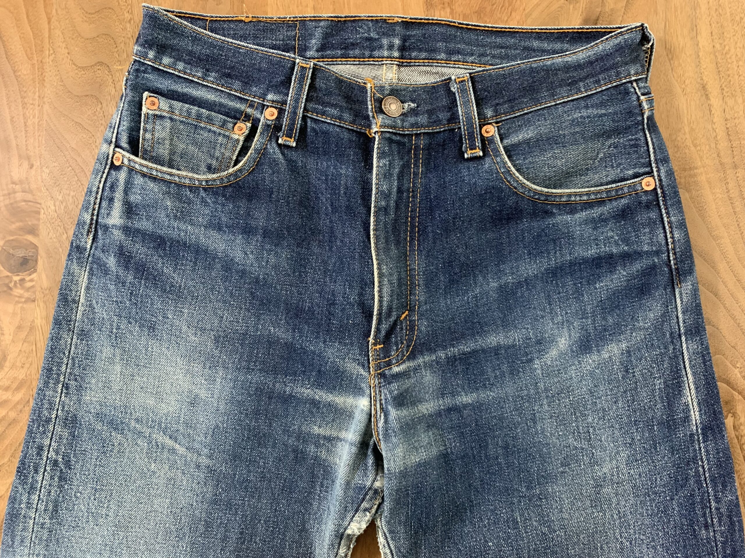 Levi's 505 w31 鬼ヒゲハチノス色落ち激渋 - パンツ